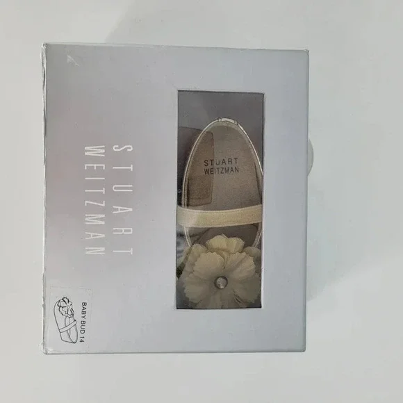 Stuart weitzman gold flower dressy ballet flats infant crib soft sole shoe  2 - Picture 3 of 6